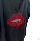 Lauren Moshi Crystal Biting Lip Top - M