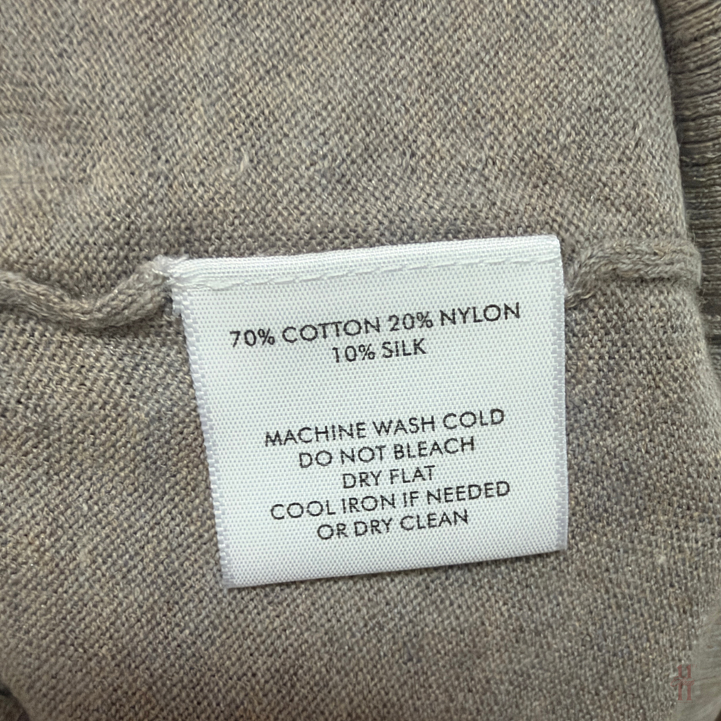 White+Warren Raglan Stone Heather Standneck Sweater - L